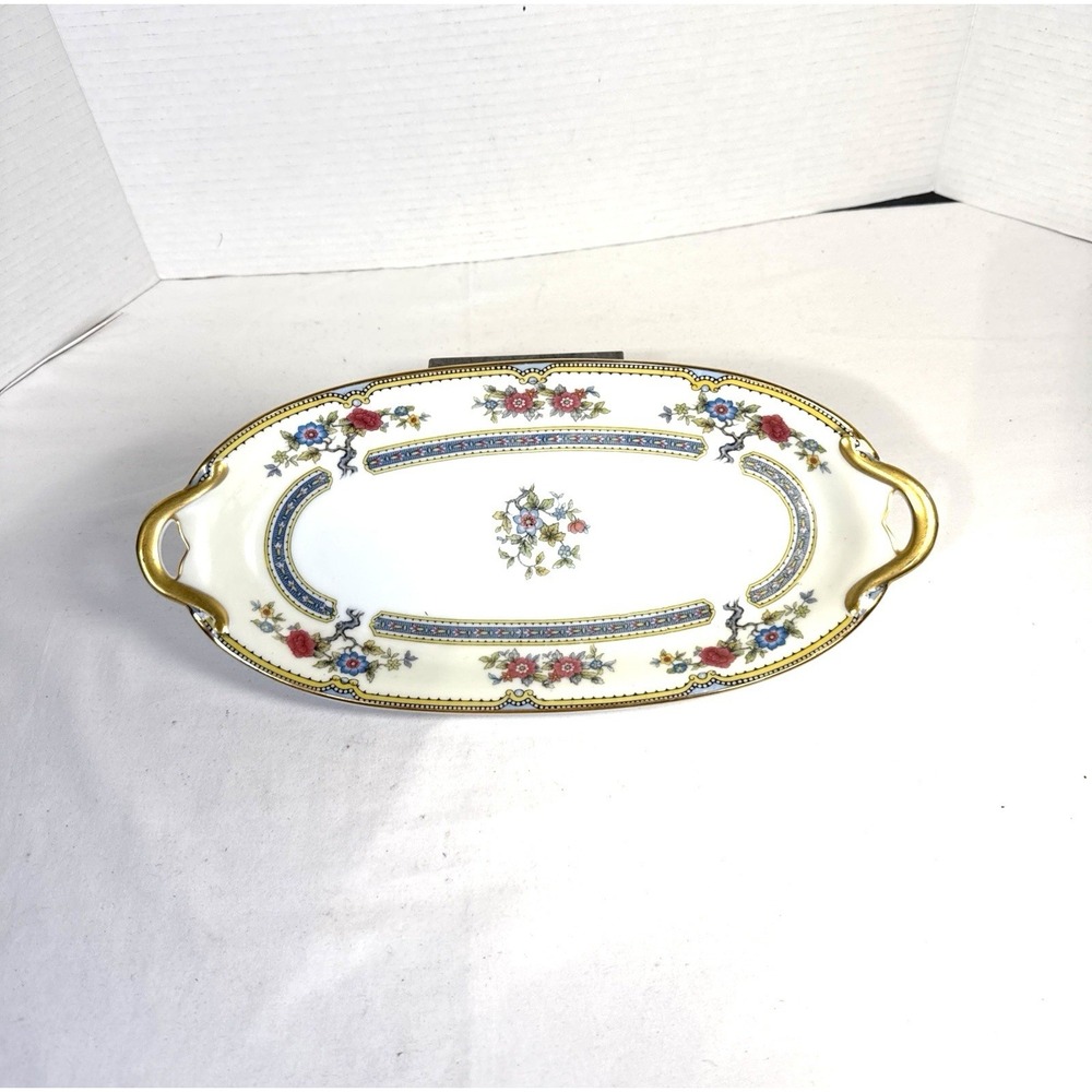 Vintage Disc.Noritake China Japan "Mayflower" Celery Dish. Designed In USA. 13".